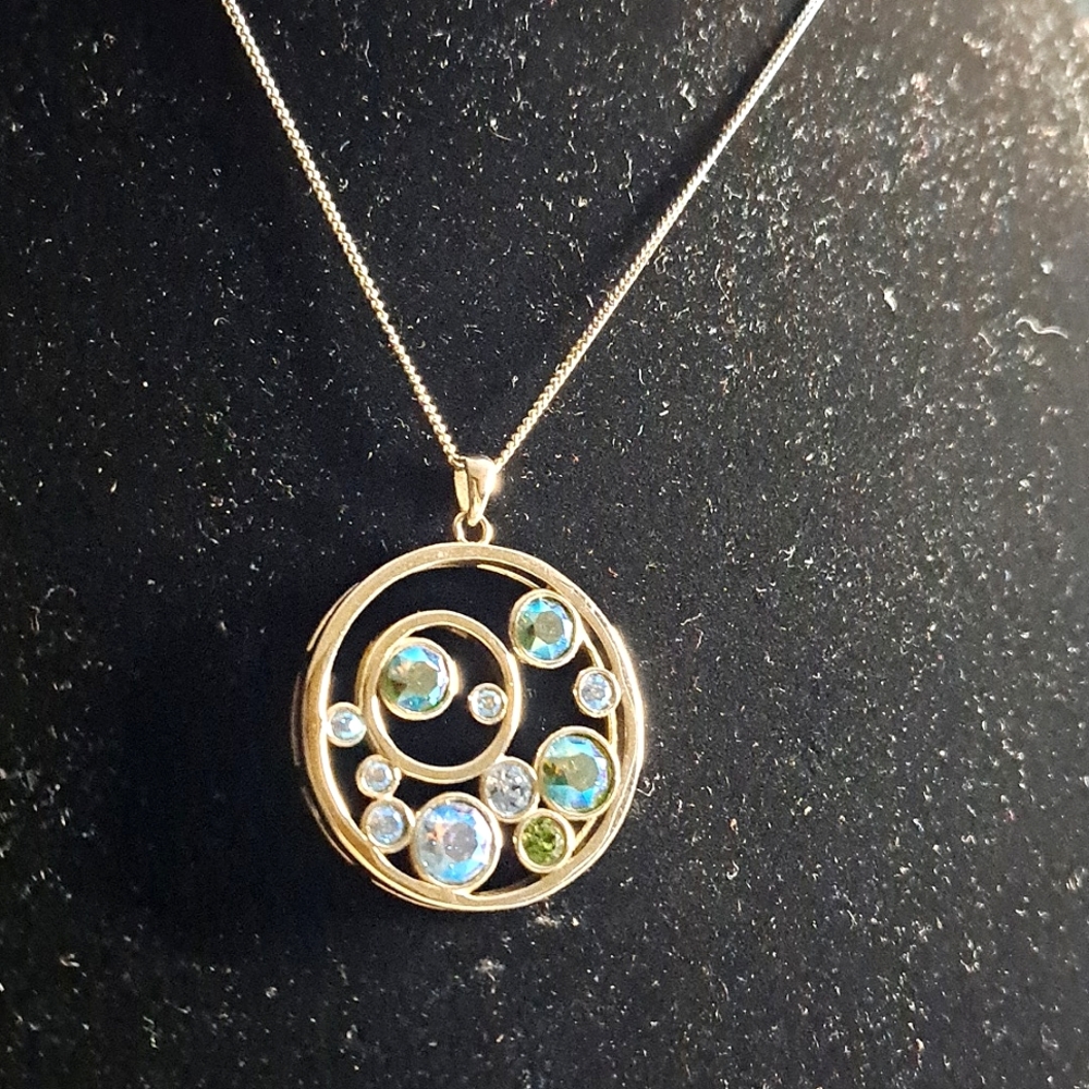 Floating Bubbles , Necklace, Touchstone Crystal. - image 1